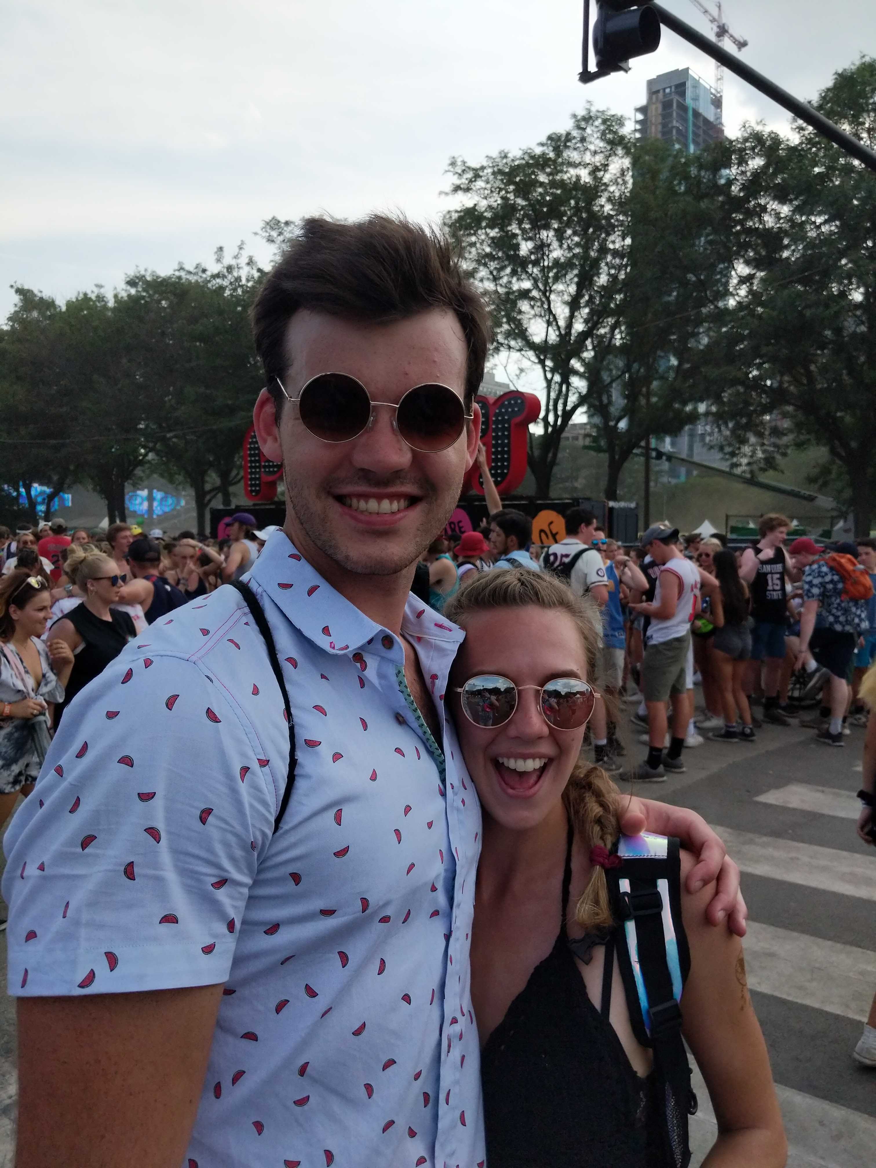 Danny and Bailey at an outdoor festival