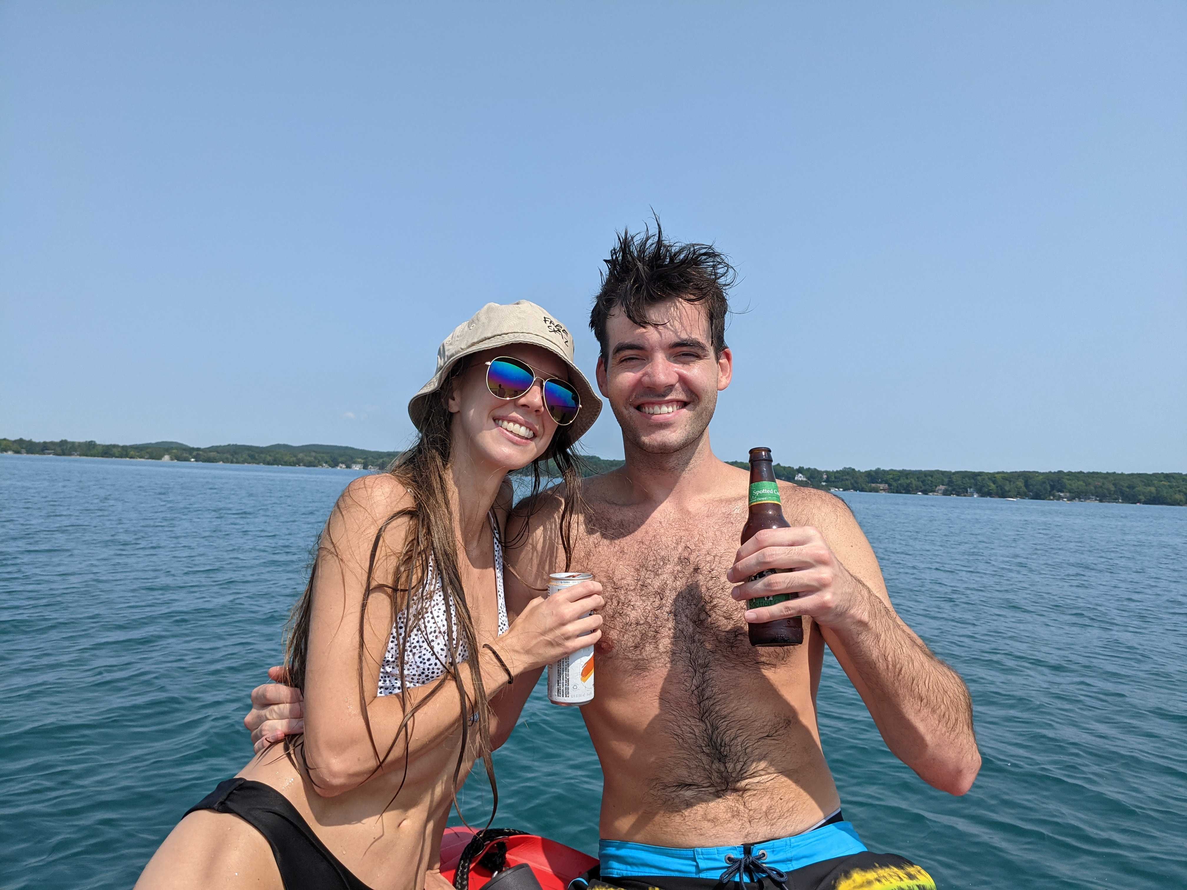 Danny and Bailey together on the water